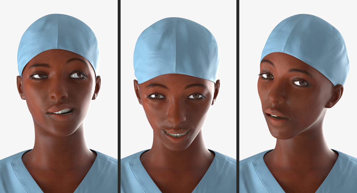 African American Female Doctor Rigged 3D