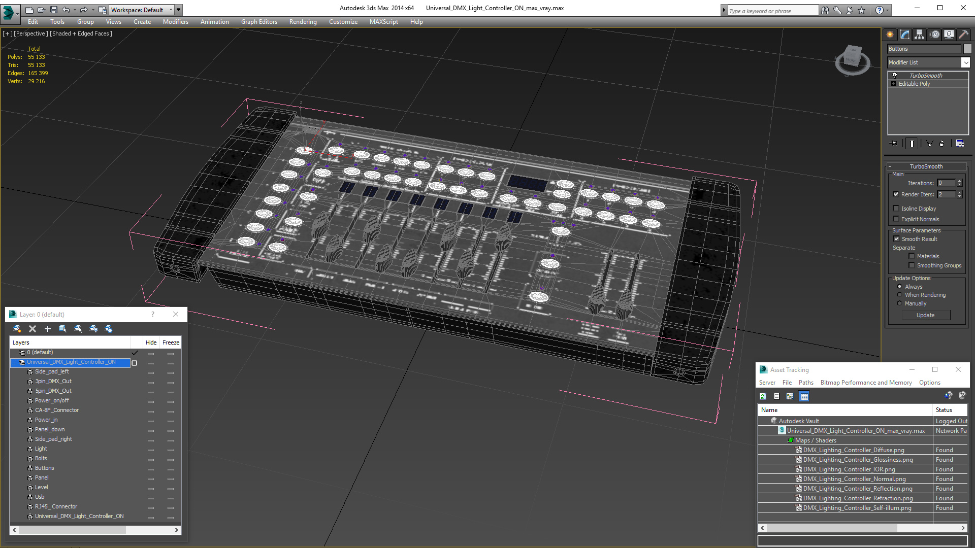 3D Universal DMX Light Controller ON model