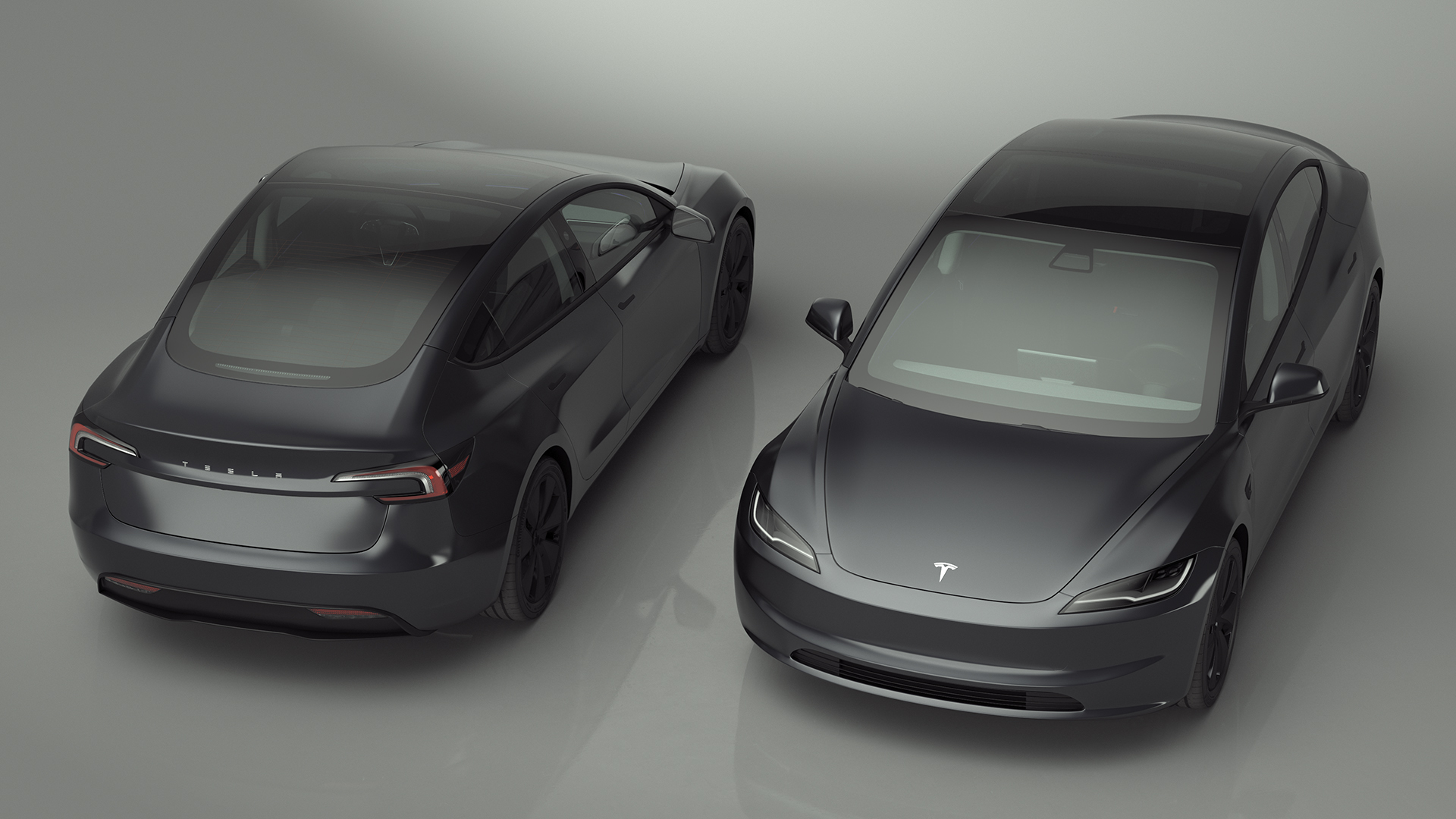 3D Tesla Model 3 2024 Stealth Grey Rigged model