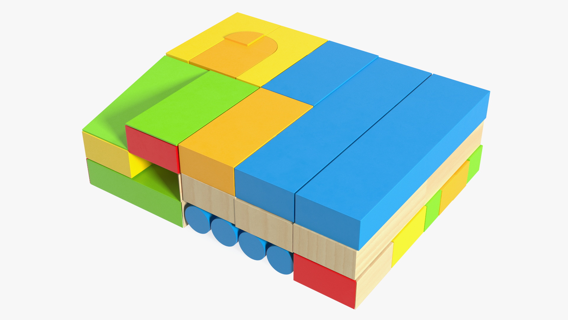 3D Wooden Constructor Colored