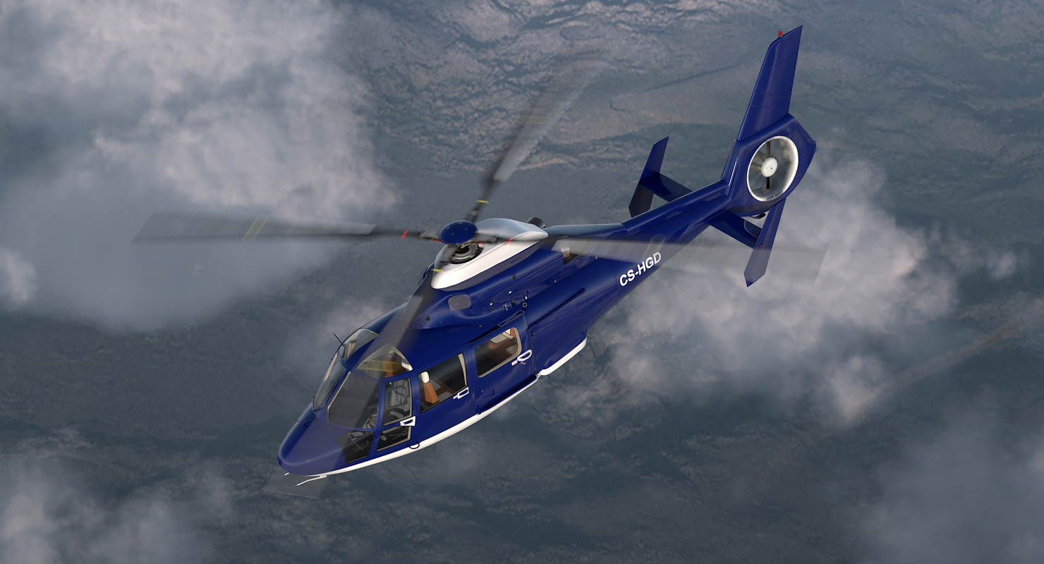 3D Civil Helicopter Eurocopter SA 365 C Dauphin Rigged