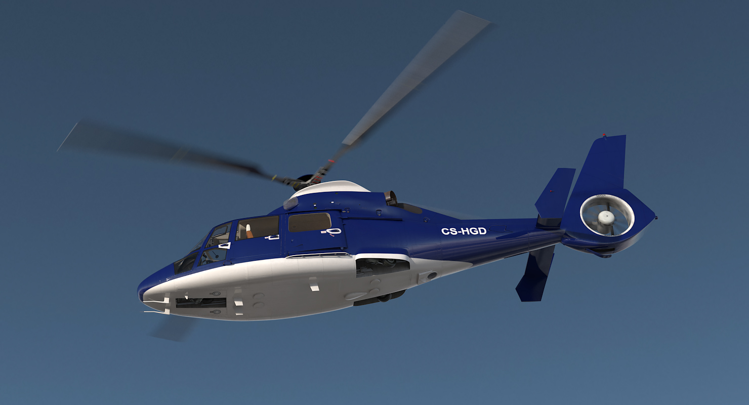 3D Civil Helicopter Eurocopter SA 365 C Dauphin Rigged