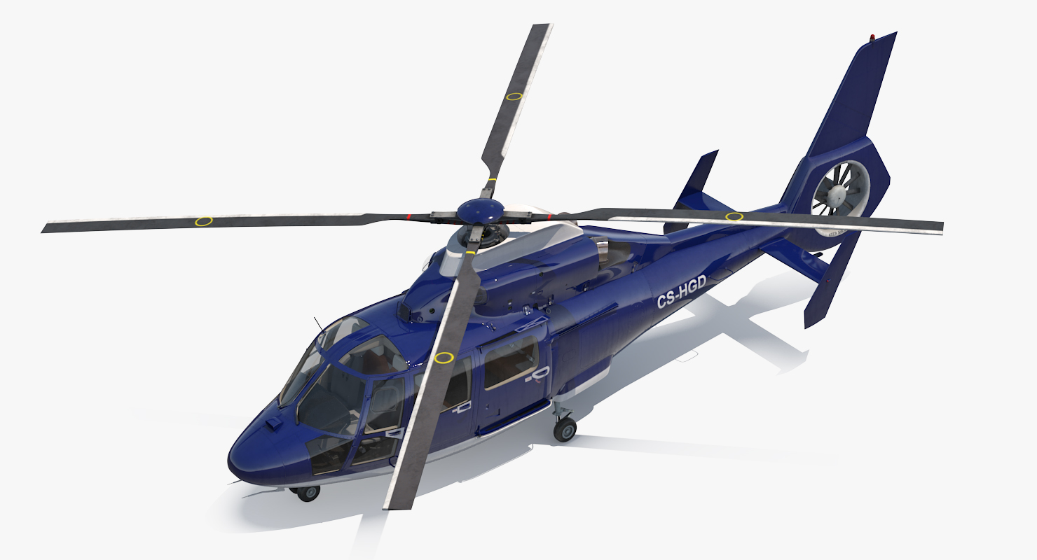 3D Civil Helicopter Eurocopter SA 365 C Dauphin Rigged