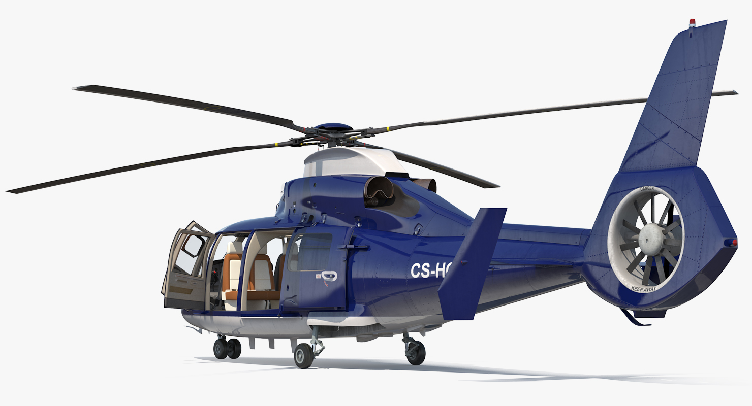 3D Civil Helicopter Eurocopter SA 365 C Dauphin Rigged