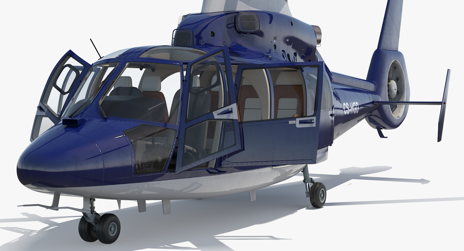 3D Civil Helicopter Eurocopter SA 365 C Dauphin Rigged