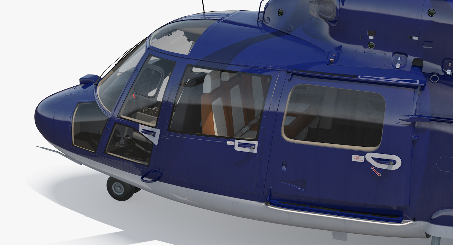 3D Civil Helicopter Eurocopter SA 365 C Dauphin Rigged