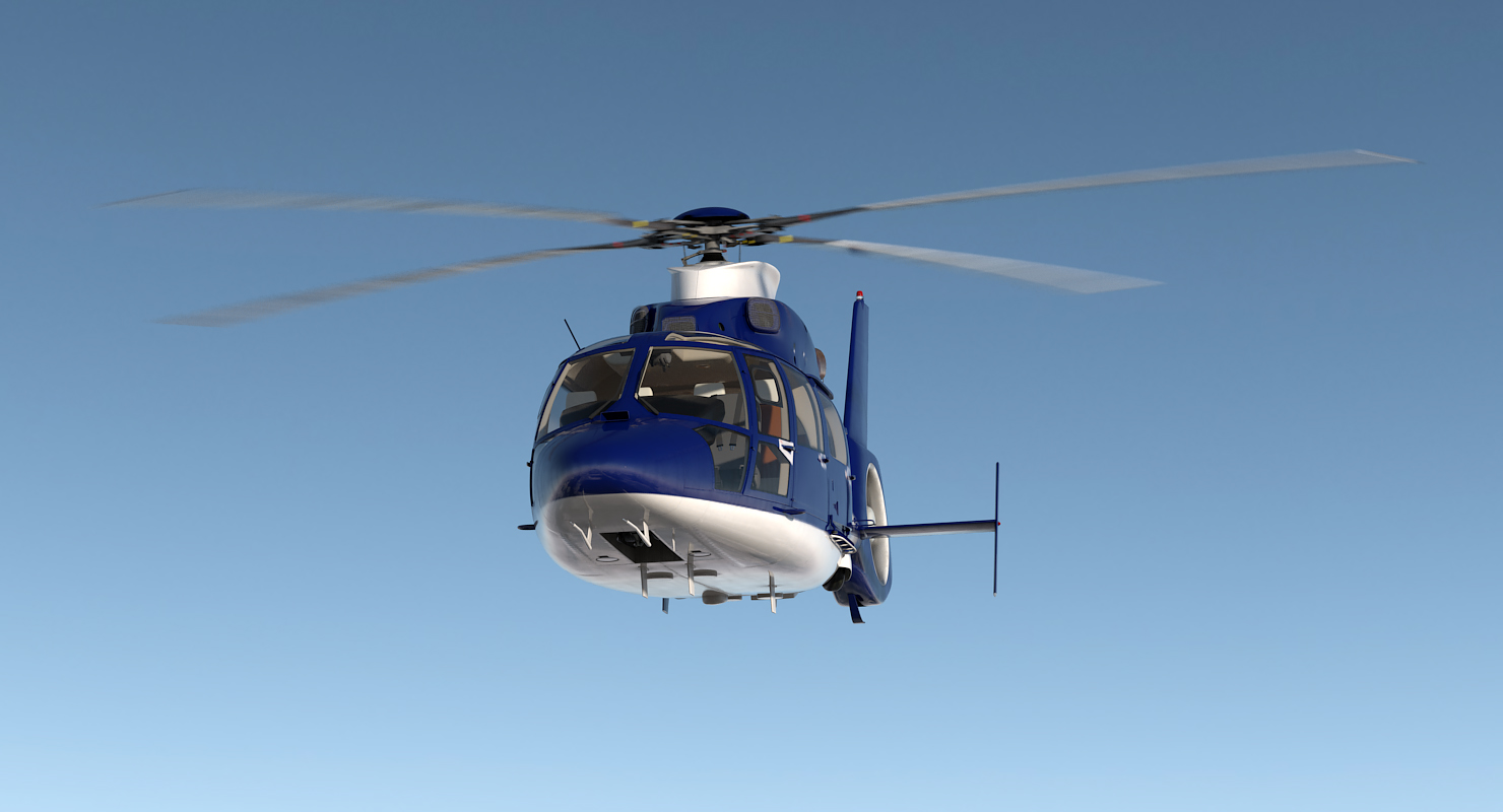 3D Civil Helicopter Eurocopter SA 365 C Dauphin Rigged