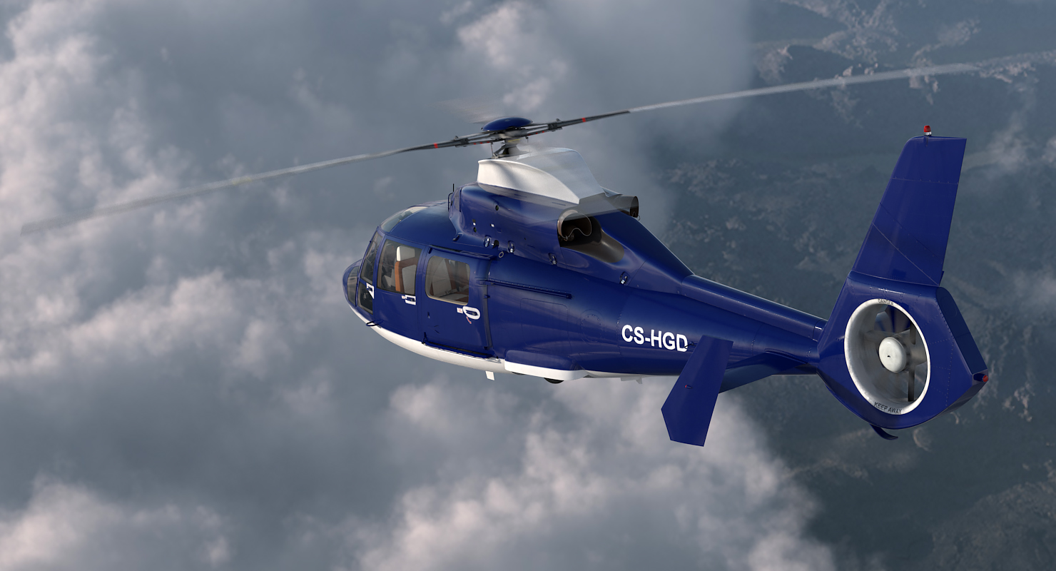 3D Civil Helicopter Eurocopter SA 365 C Dauphin Rigged