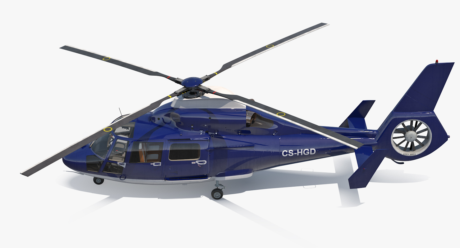 3D Civil Helicopter Eurocopter SA 365 C Dauphin Rigged