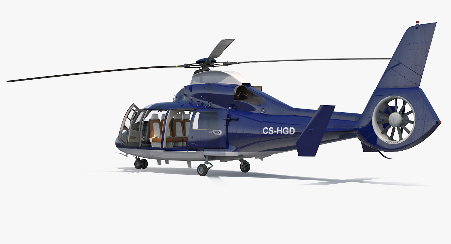 3D Civil Helicopter Eurocopter SA 365 C Dauphin Rigged