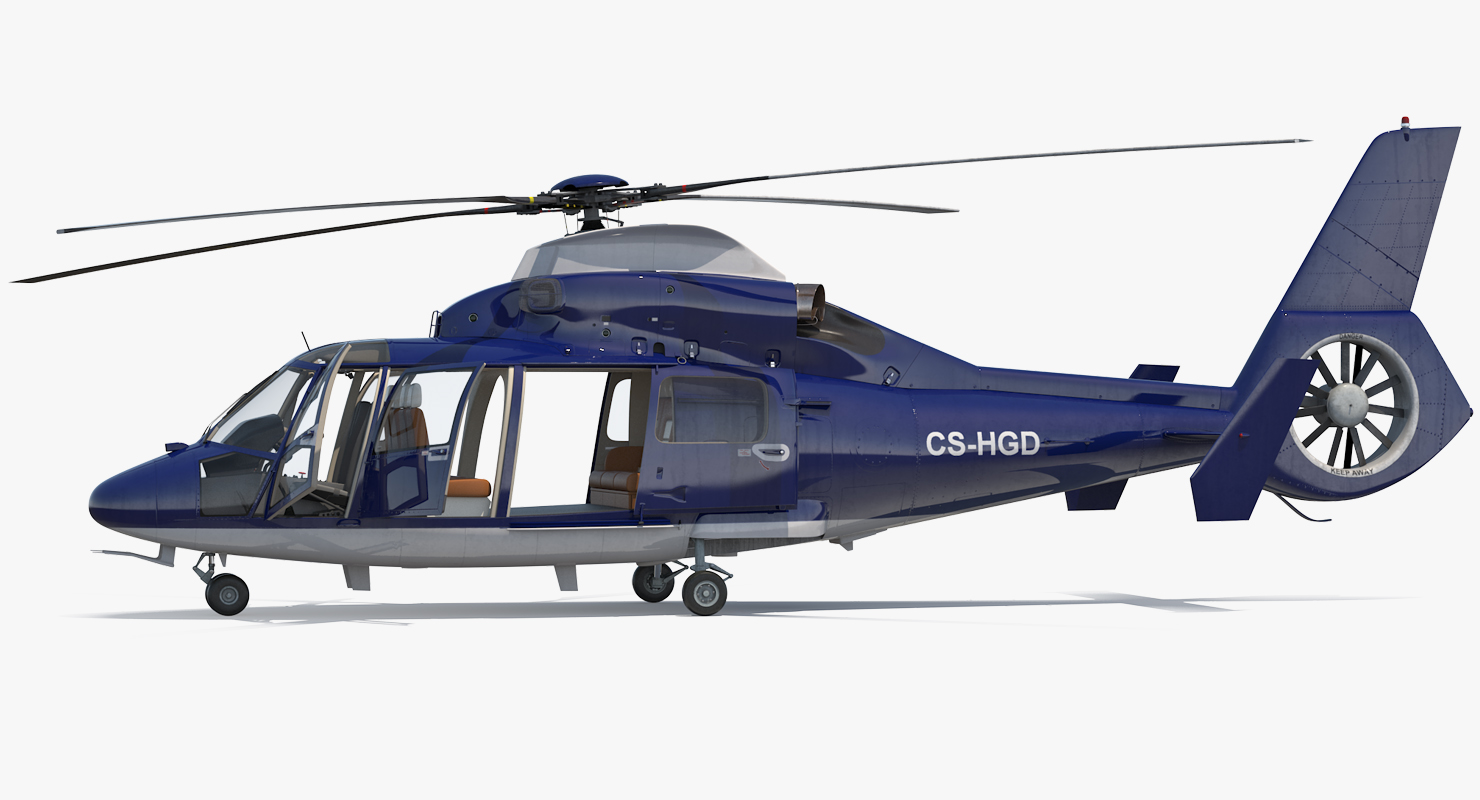 3D Civil Helicopter Eurocopter SA 365 C Dauphin Rigged