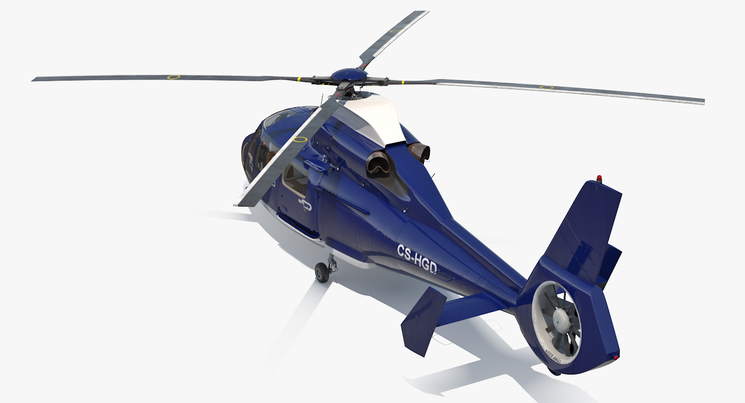 3D Civil Helicopter Eurocopter SA 365 C Dauphin Rigged