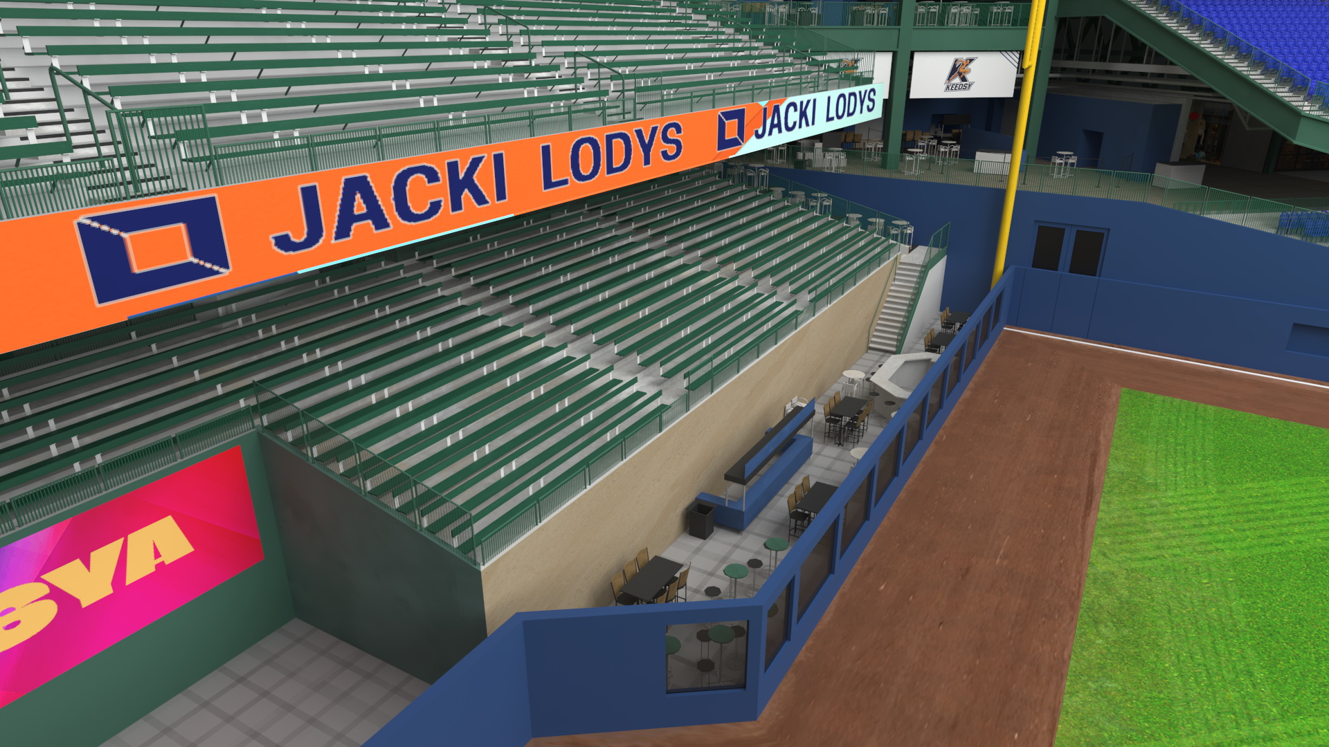 Stadium with Retractable Roof Open 3D model