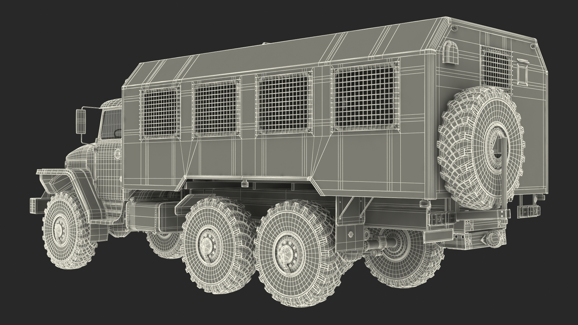 3D URAL 4320 Police Vehicle Rigged