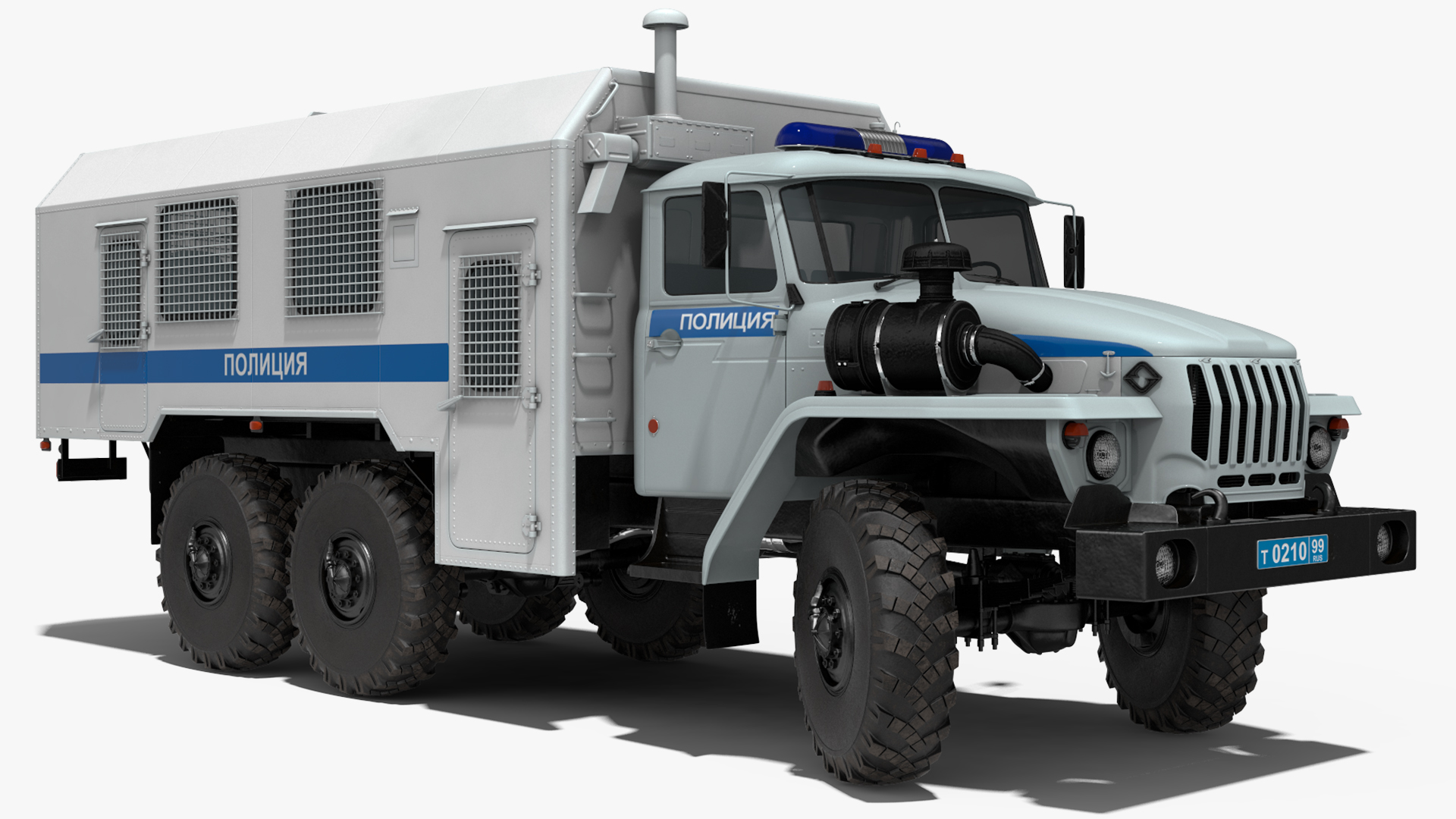 3D URAL 4320 Police Vehicle Rigged