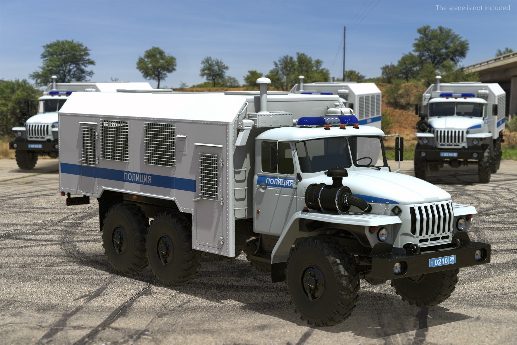 3D URAL 4320 Police Vehicle Rigged