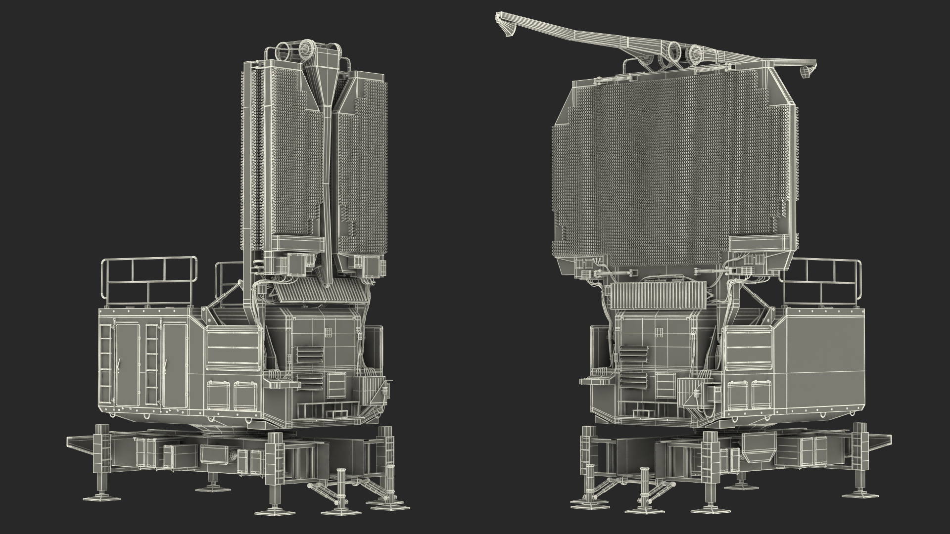 3D Long Range Surveillance Radar TOMBSTONE 64N6 Rigged