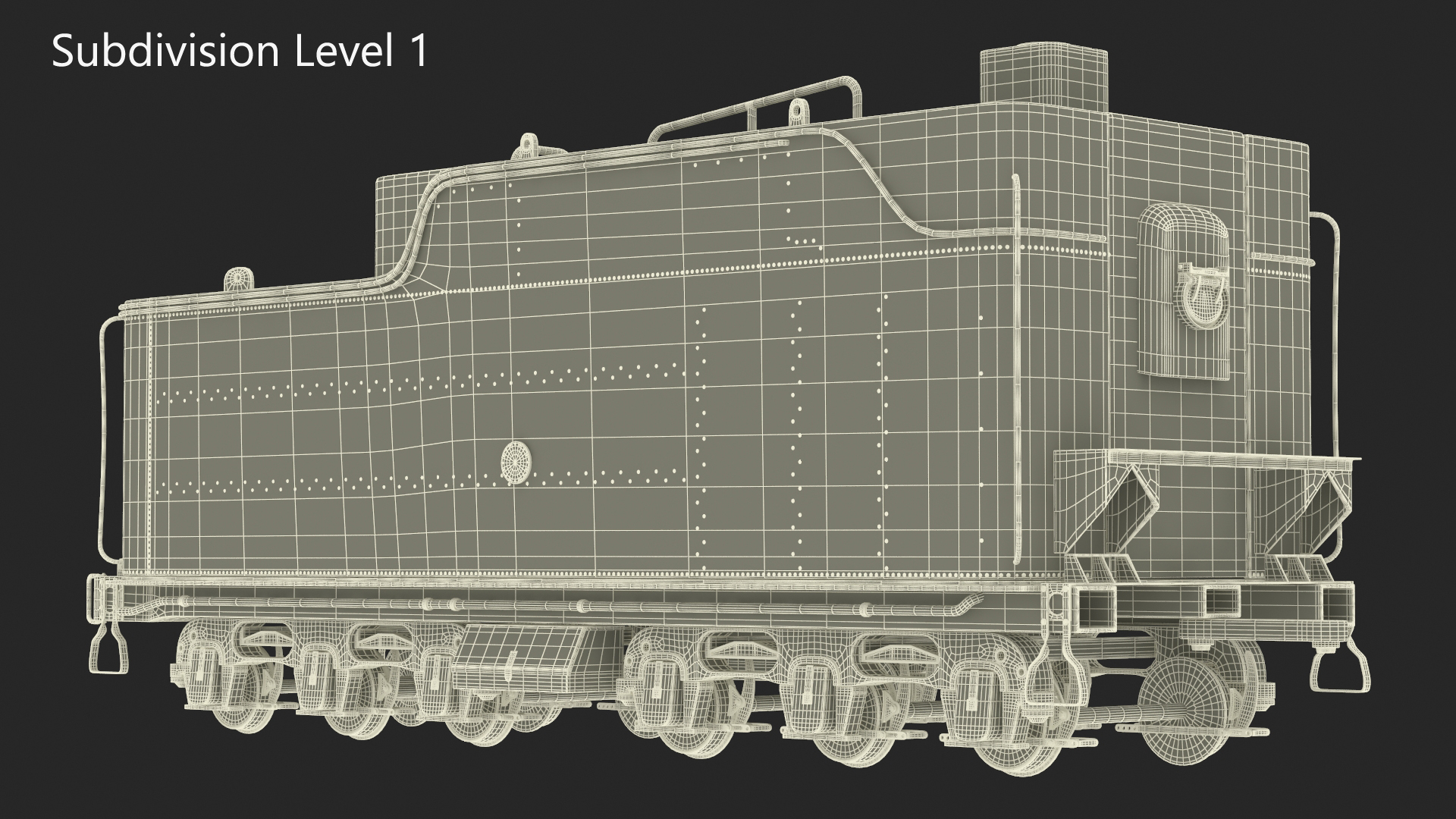 3D Steam Locomotive Tender model