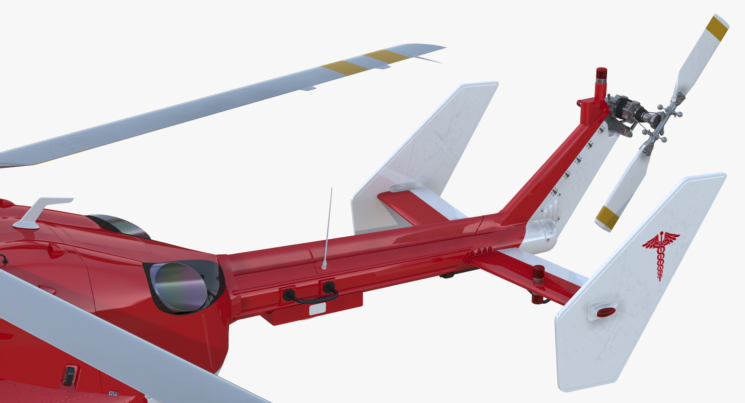 3D model Kawasaki BK 117 Air Ambulance Helicopter