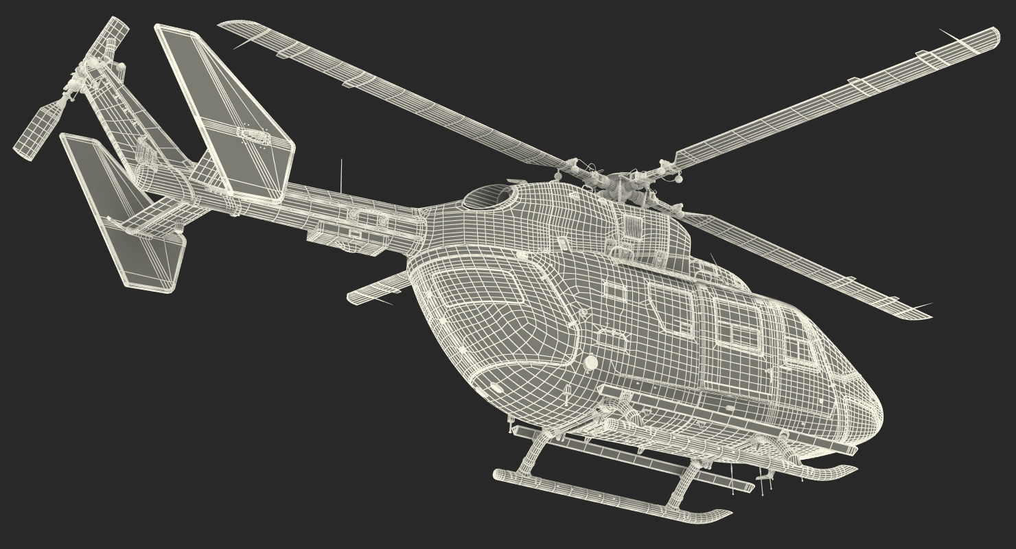 3D model Kawasaki BK 117 Air Ambulance Helicopter