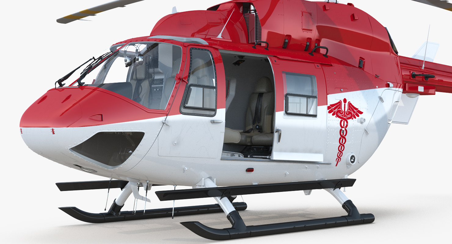 3D model Kawasaki BK 117 Air Ambulance Helicopter