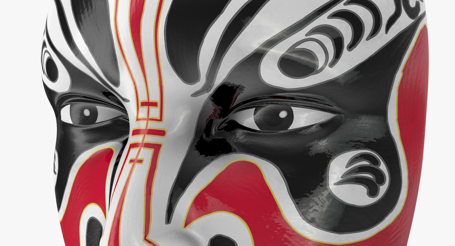 Japanese Male Opera Mask 3D model