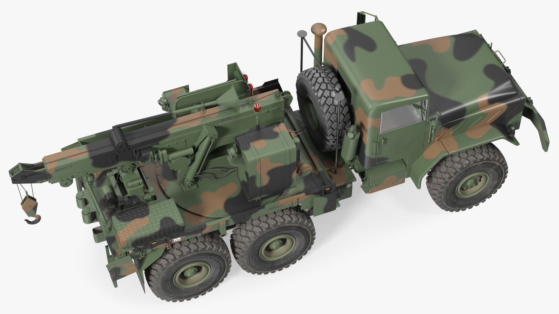 M939 Military Wrecker Green 3D