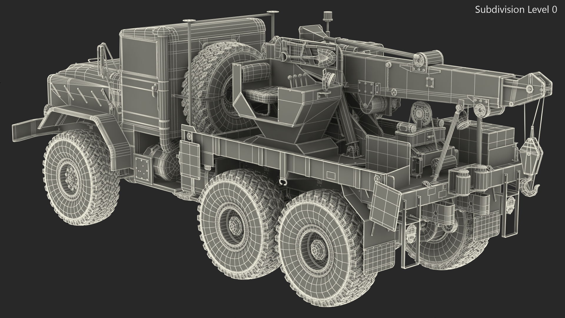 M939 Military Wrecker Green 3D