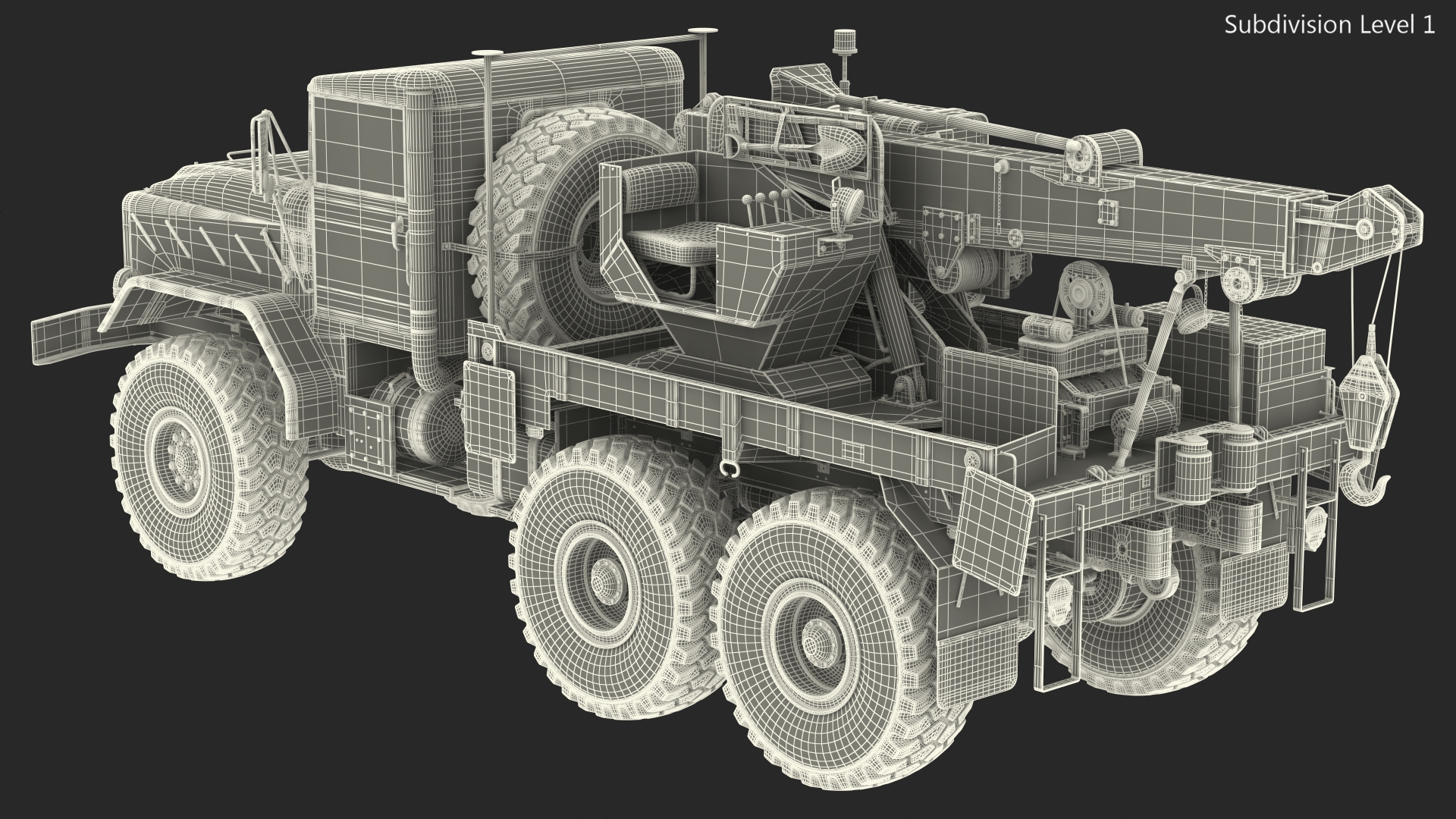 M939 Military Wrecker Green 3D