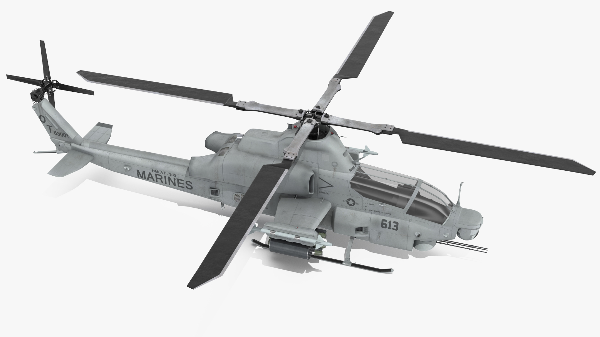 3D Bell AH-1Z Attack Helicopter model