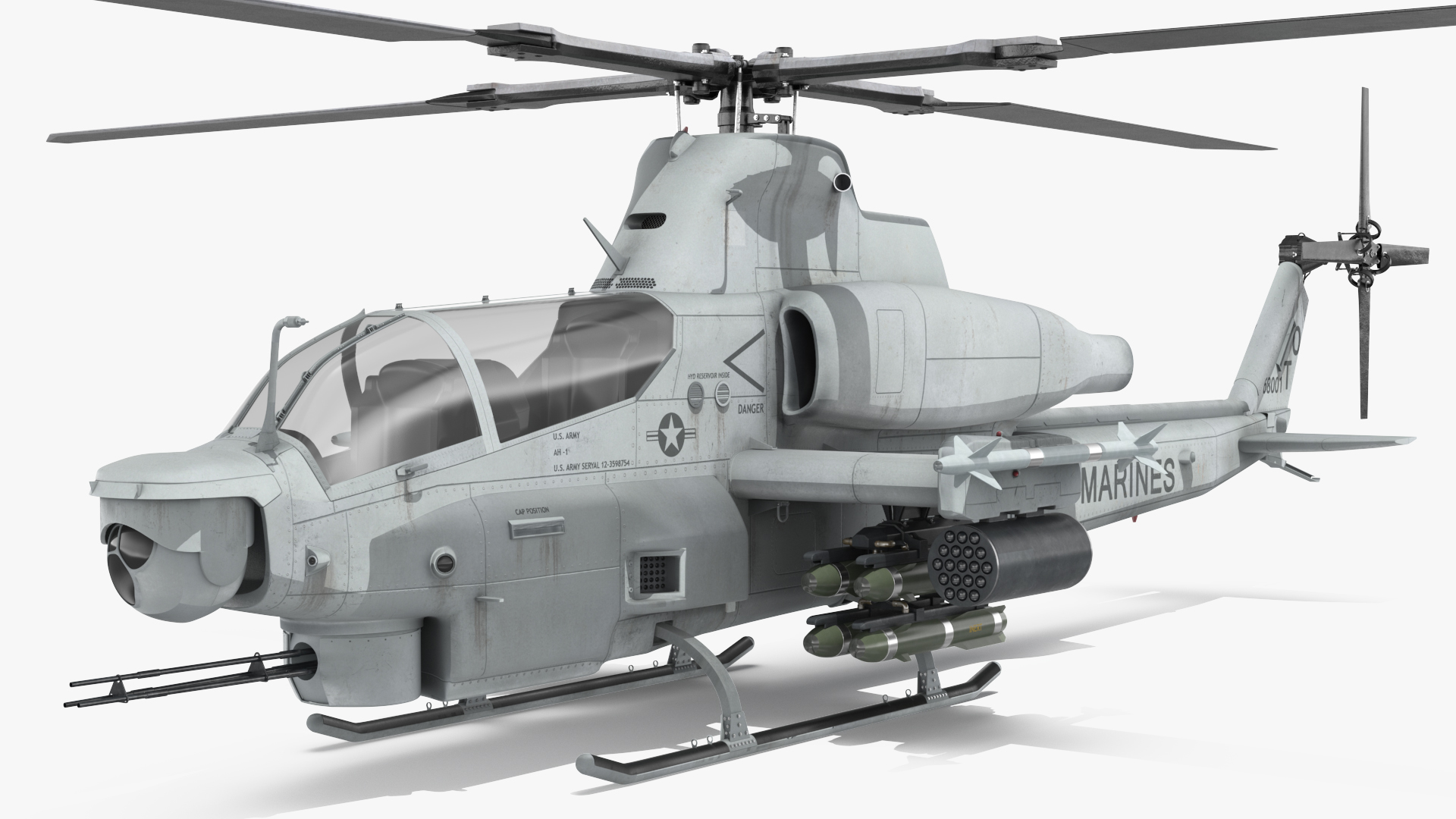 3D Bell AH-1Z Attack Helicopter model