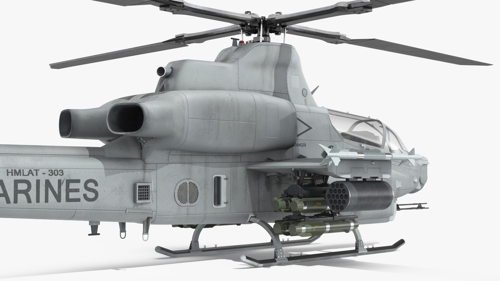 3D Bell AH-1Z Attack Helicopter model