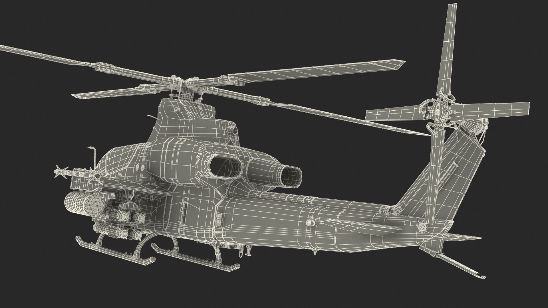 3D Bell AH-1Z Attack Helicopter model