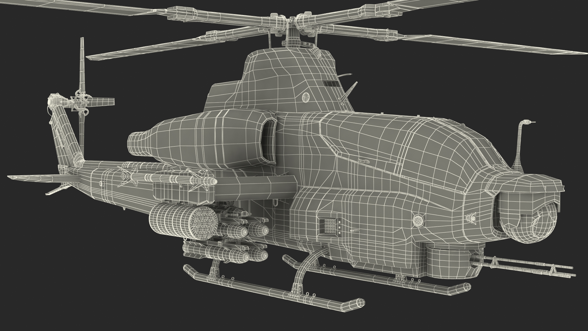 3D Bell AH-1Z Attack Helicopter model