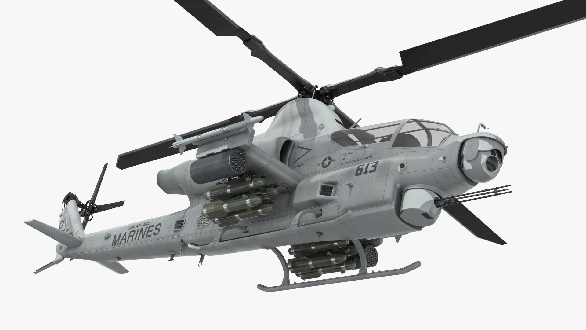 3D Bell AH-1Z Attack Helicopter model