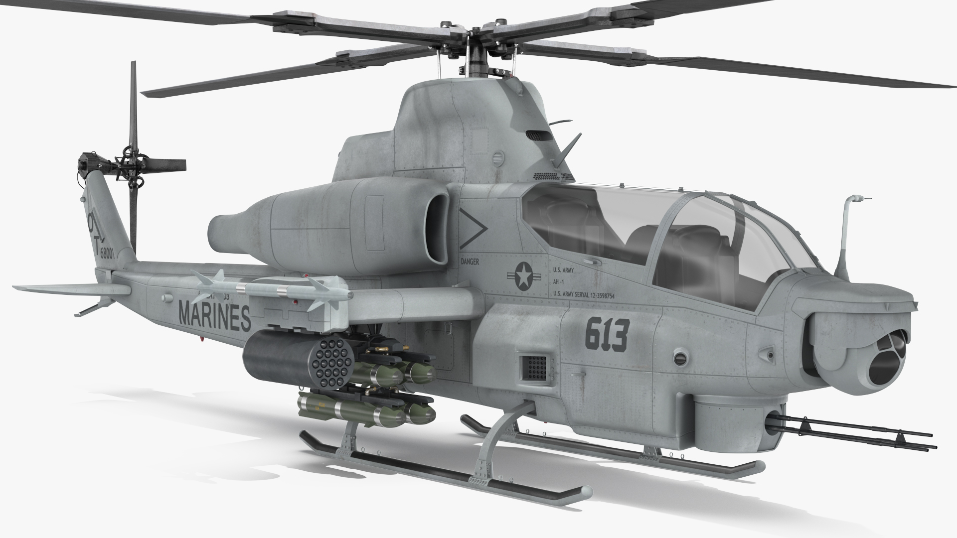 3D Bell AH-1Z Attack Helicopter model