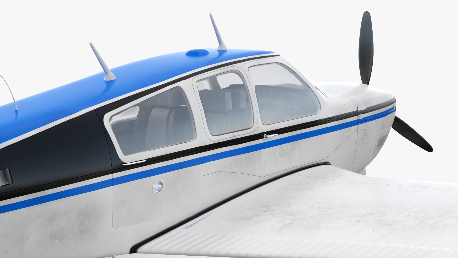 Single Engined Aircraft V Tail Rigged 3D