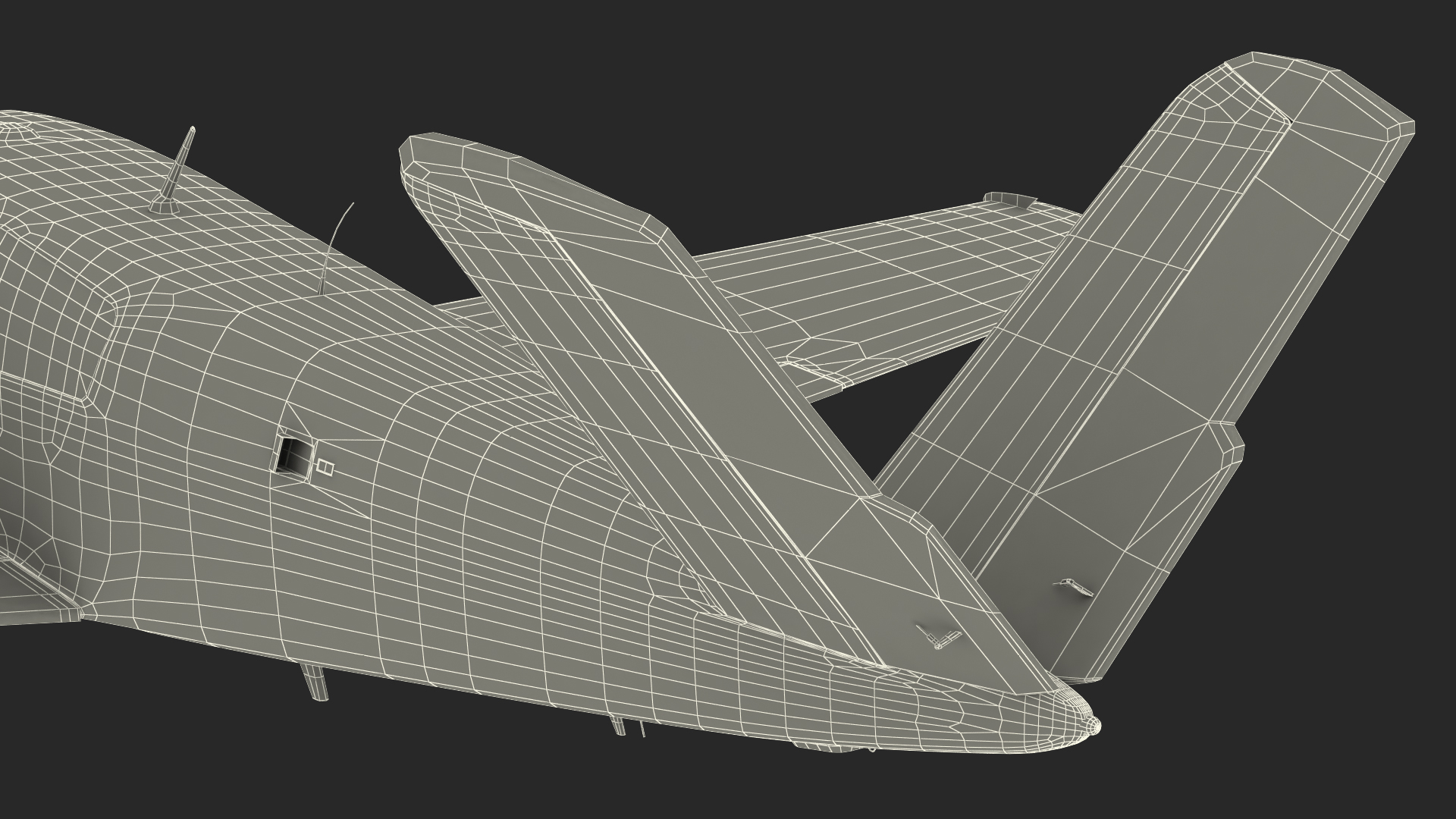 Single Engined Aircraft V Tail Rigged 3D