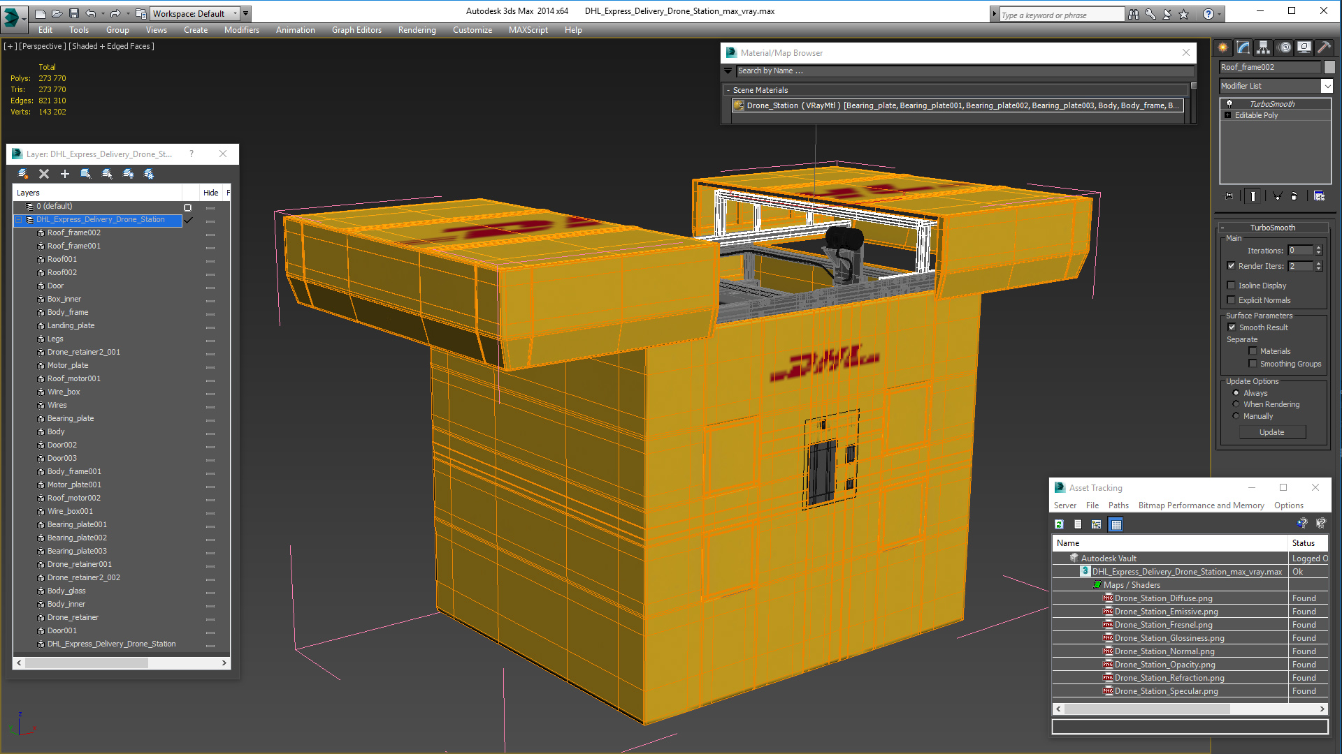 DHL Express Delivery Drone Station 3D model