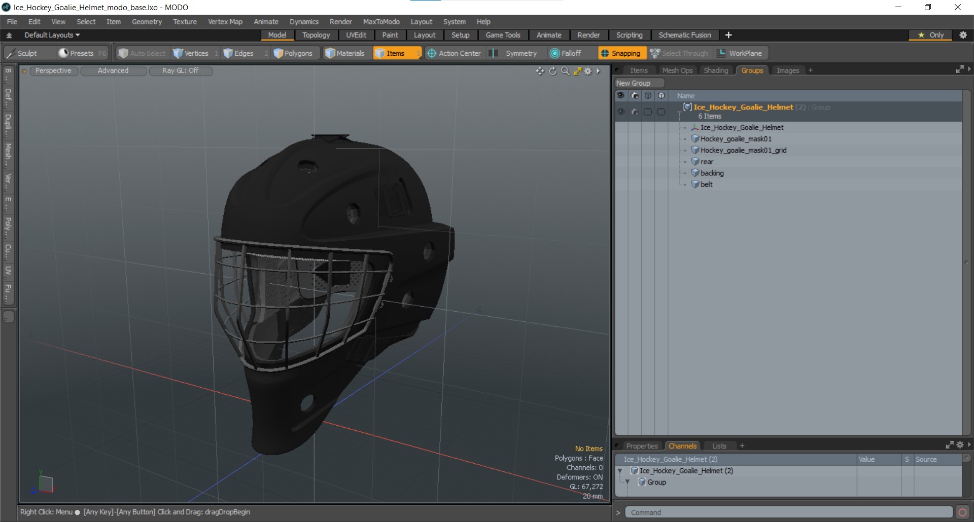 Ice Hockey Goalie Helmet 3D model