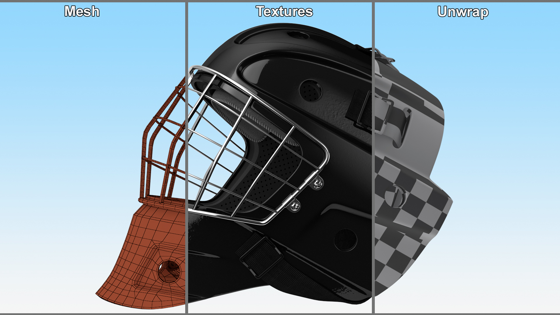 Ice Hockey Goalie Helmet 3D model