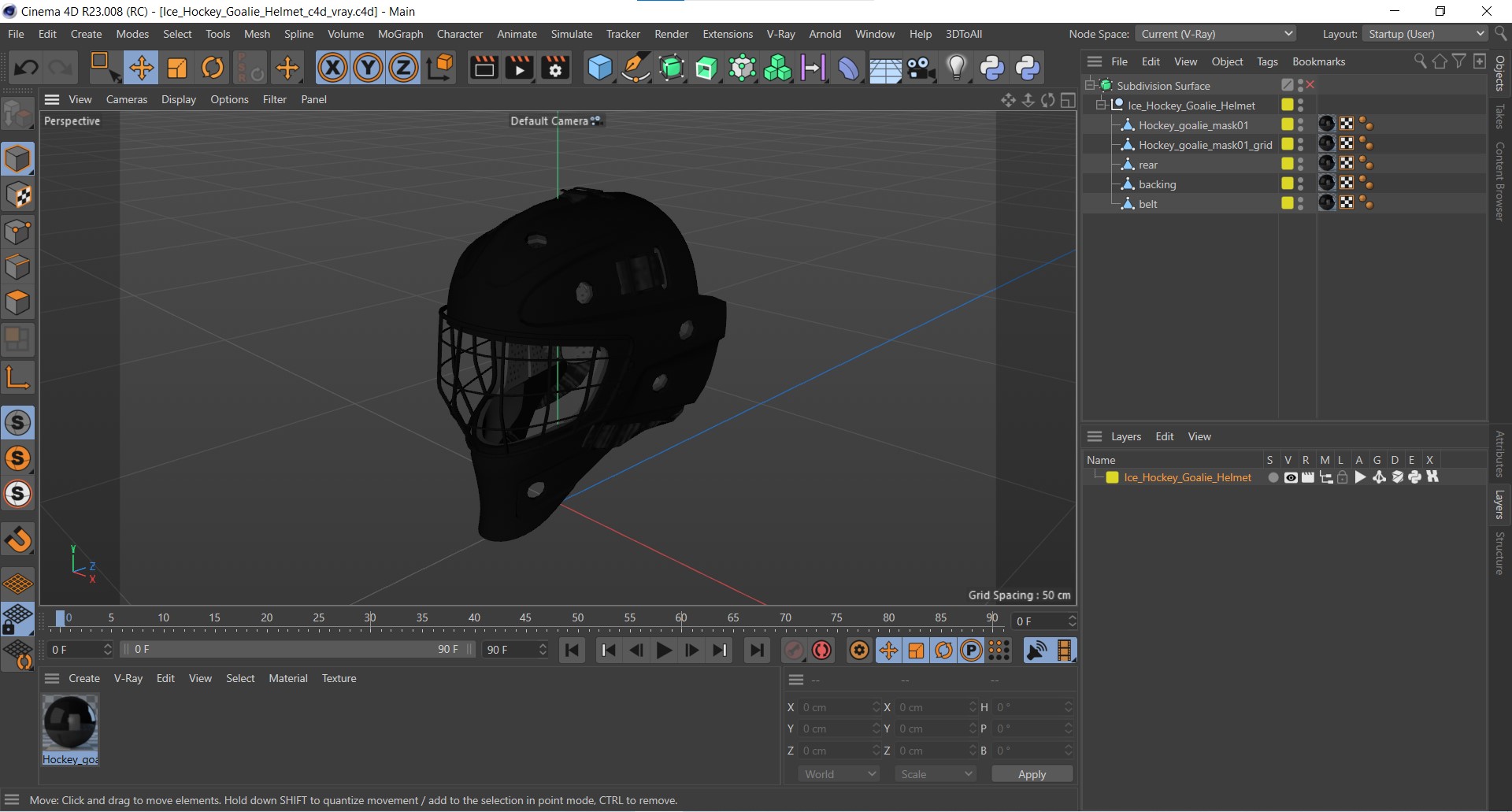 Ice Hockey Goalie Helmet 3D model