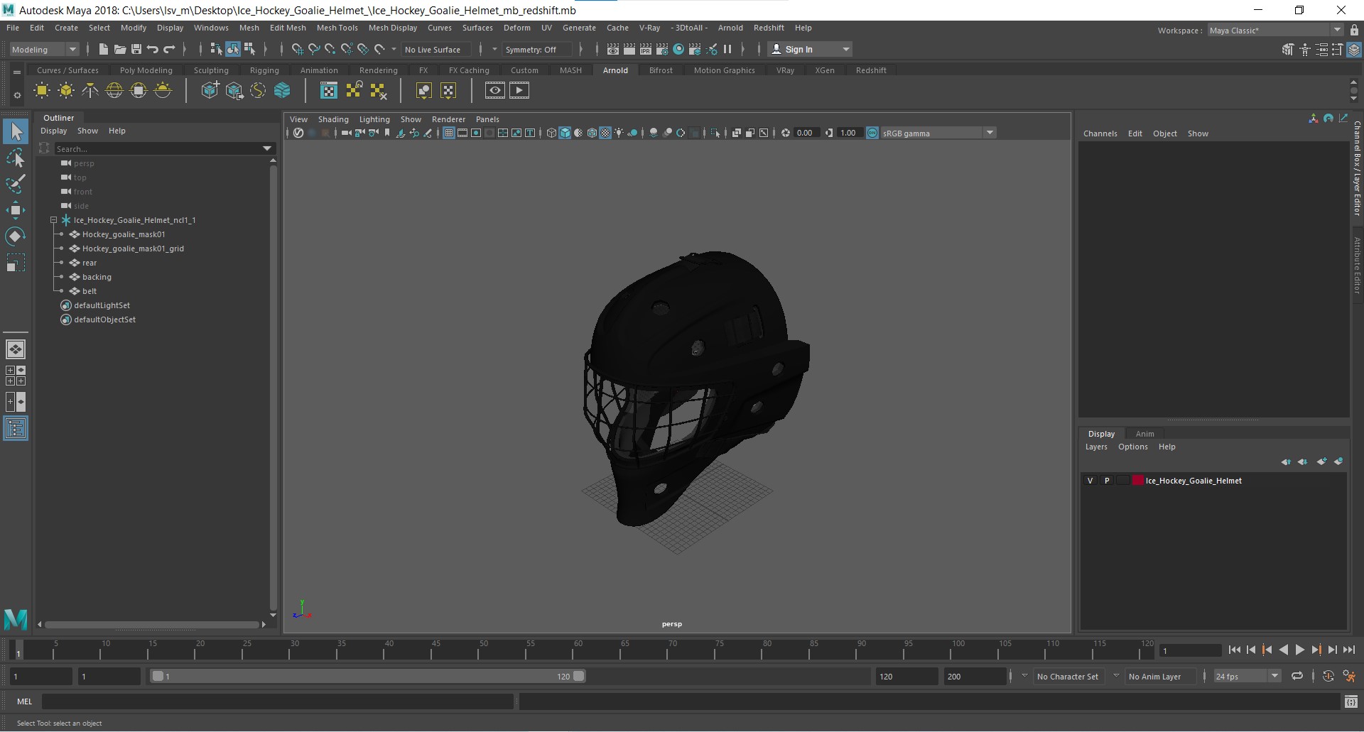 Ice Hockey Goalie Helmet 3D model