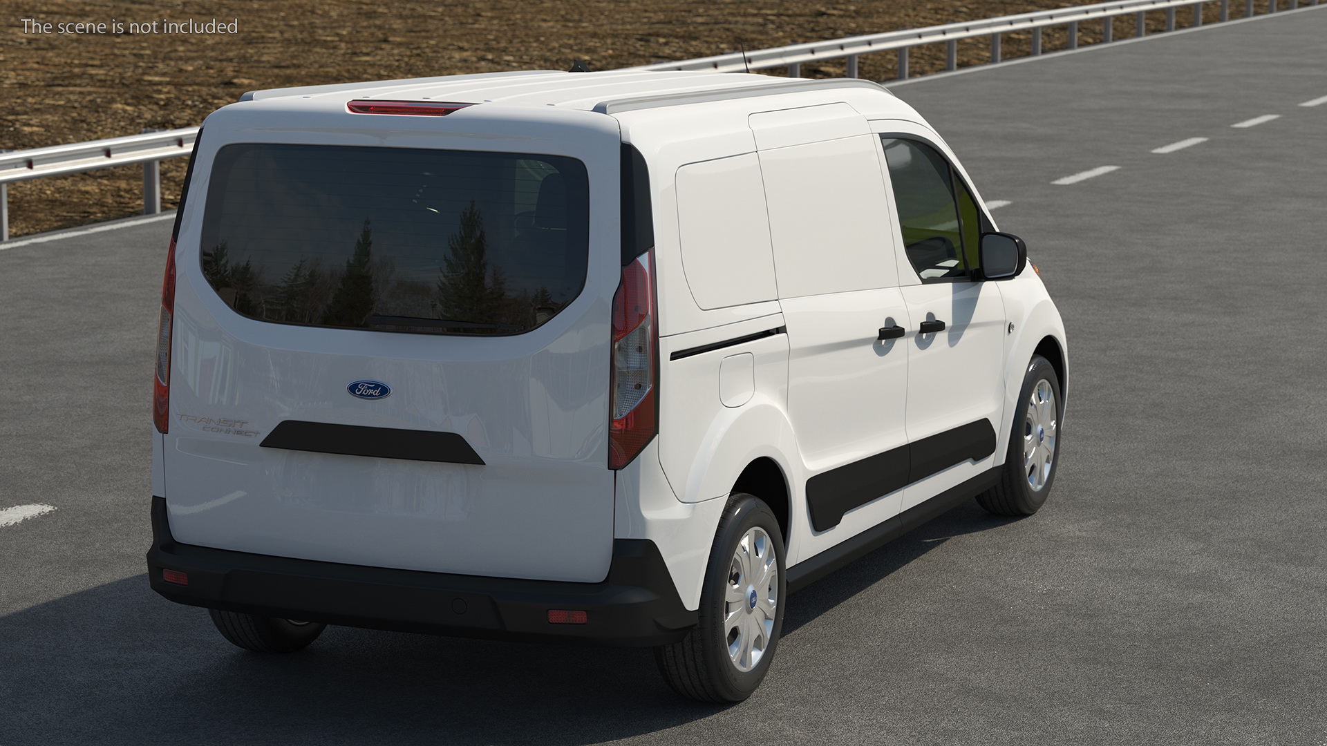 3D Ford Transit Connect Tailgate Simple Interior White