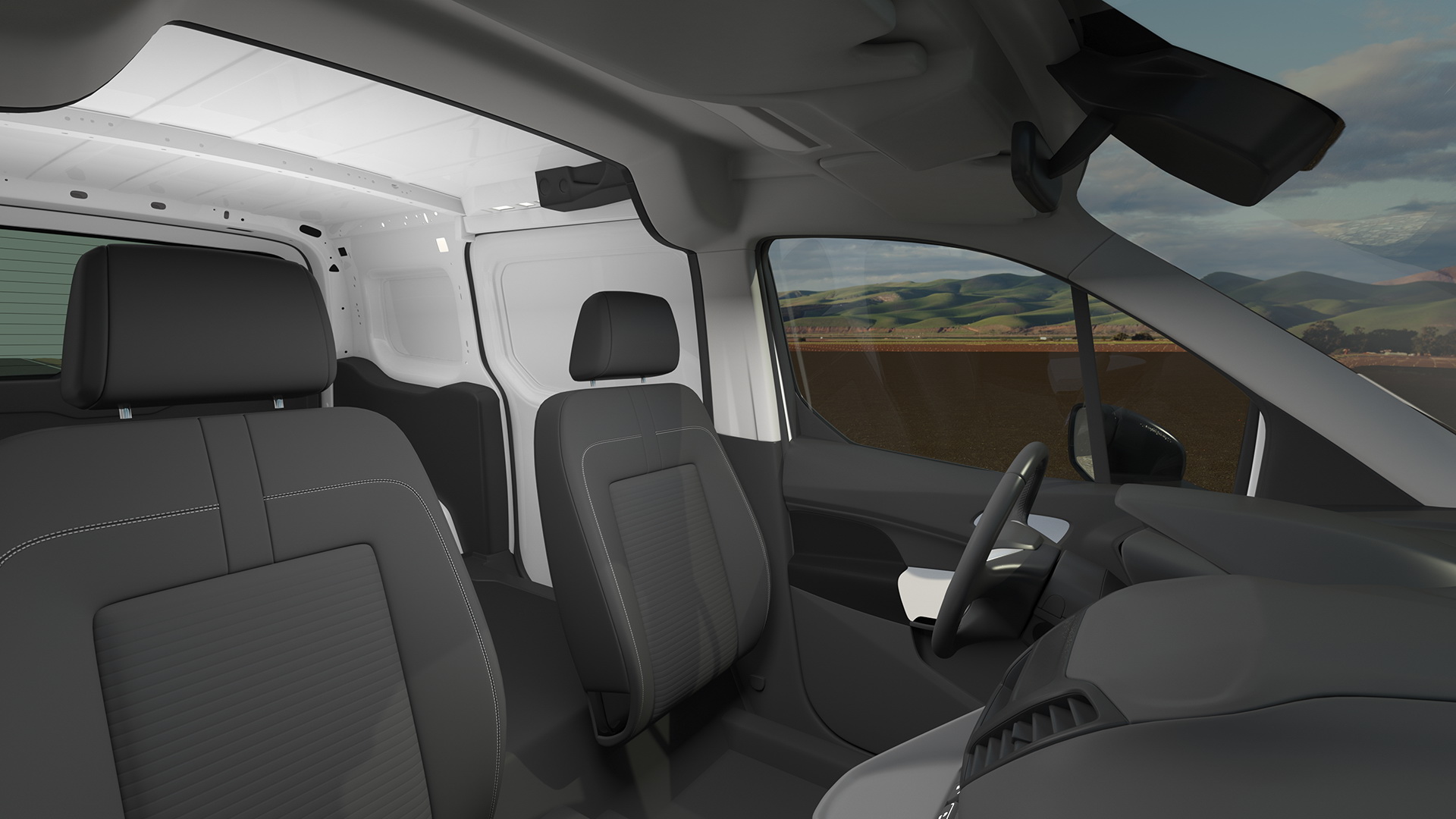 3D Ford Transit Connect Tailgate Simple Interior White