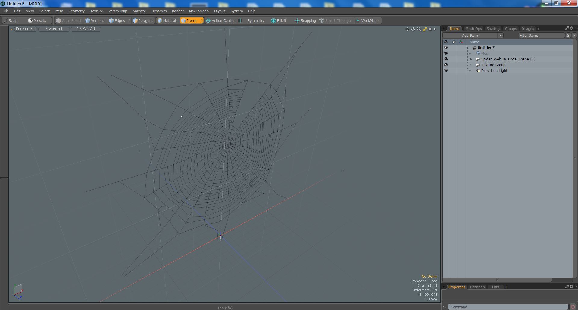 3D Spider Web in Circle Shape