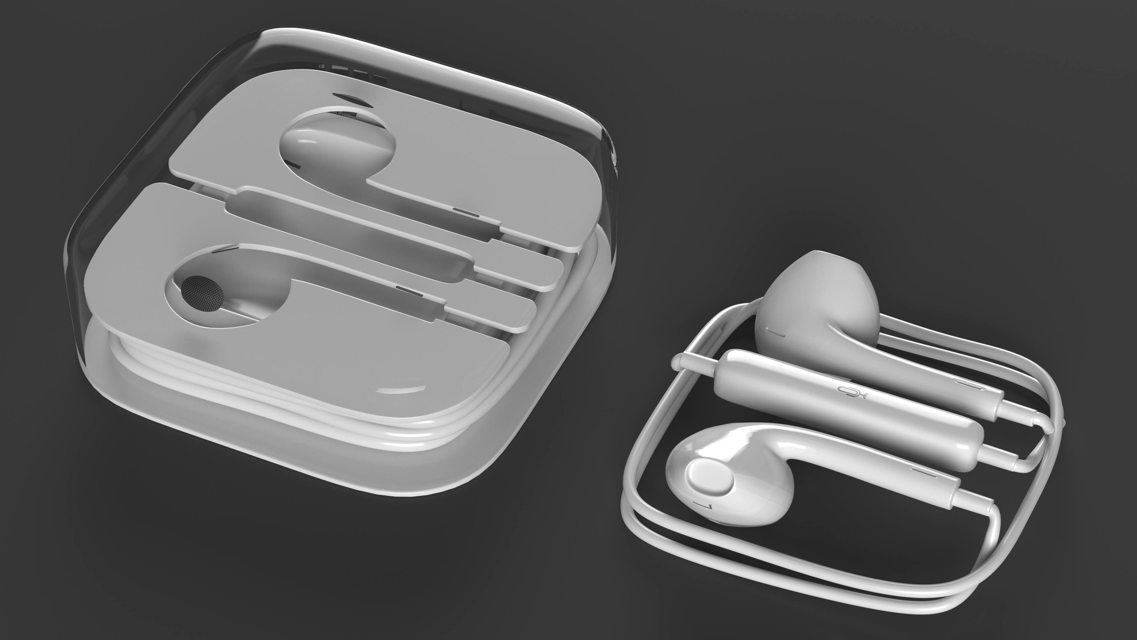 3D Earphones with Integrated Remote and Mic in Case model