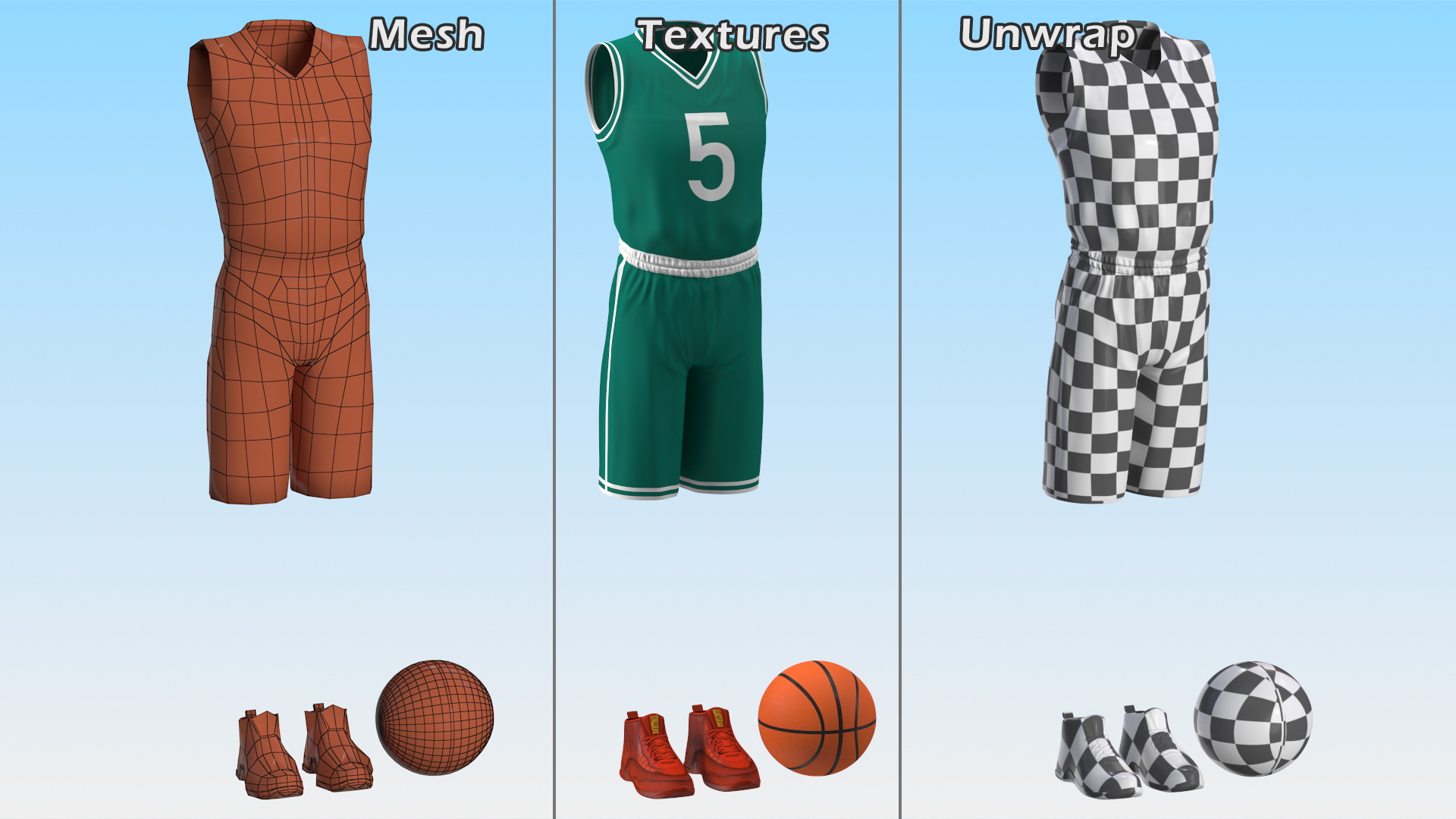 3D Basketball Uniform model