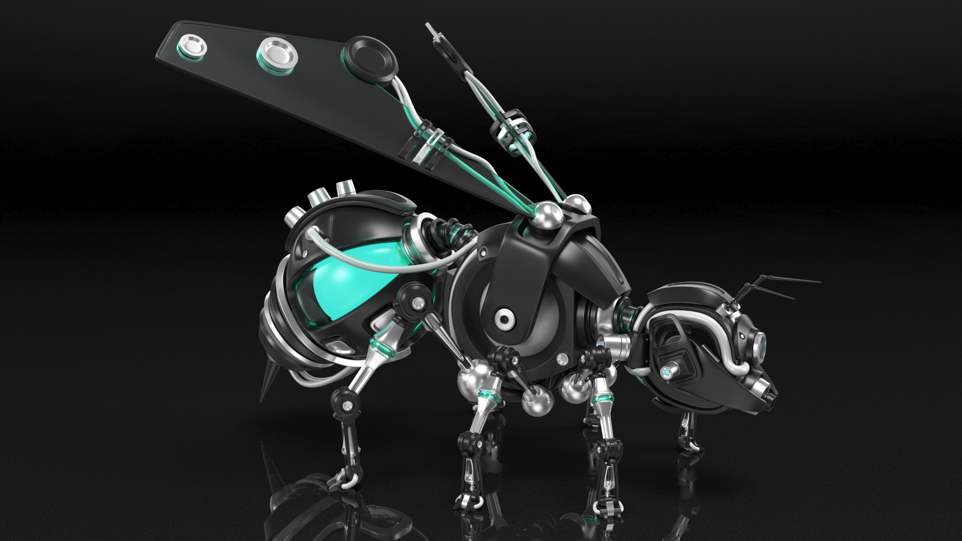 3D model Robot Bee Black