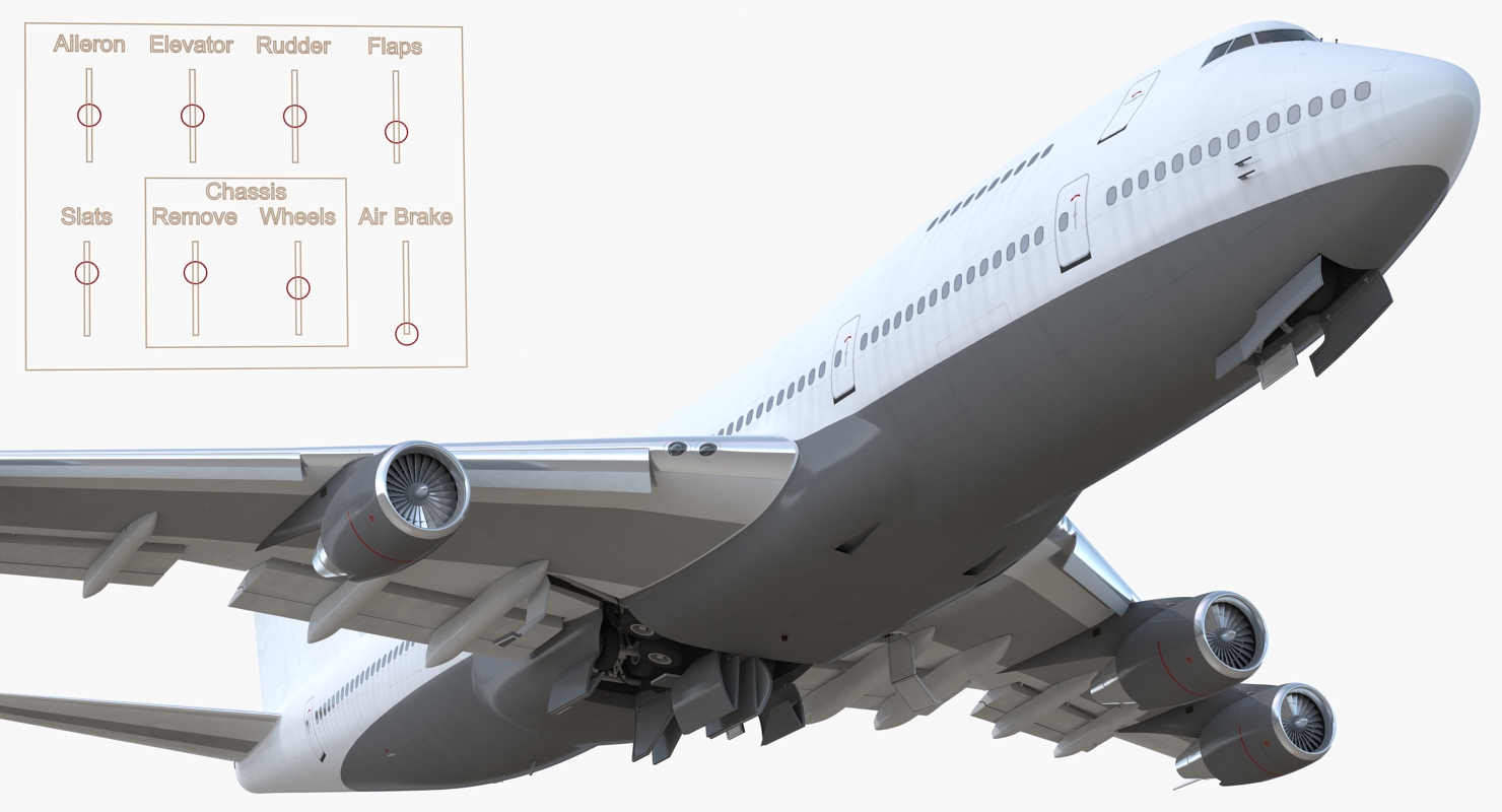 3D model Boeing 747 200B Generic Rigged